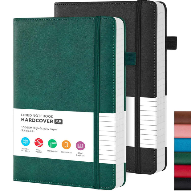 WELLTH HOUSE A5 Leather Hardcover Journal Notebook - Wellth House