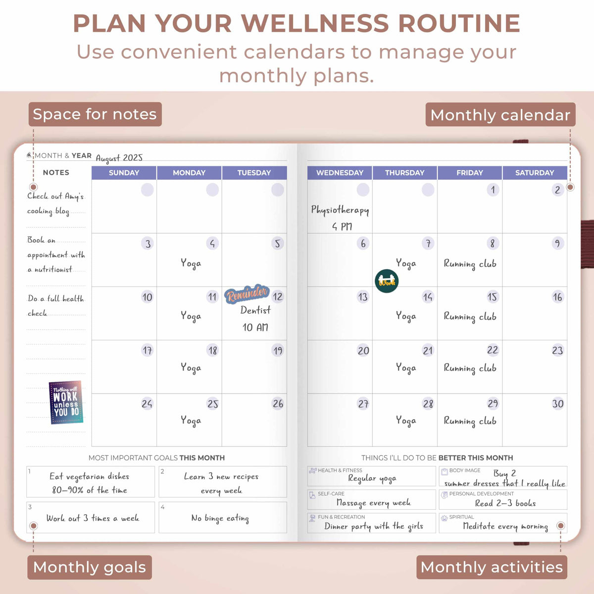 WELLTH HOUSE Fitness & Food Journal Planner - Wellth House