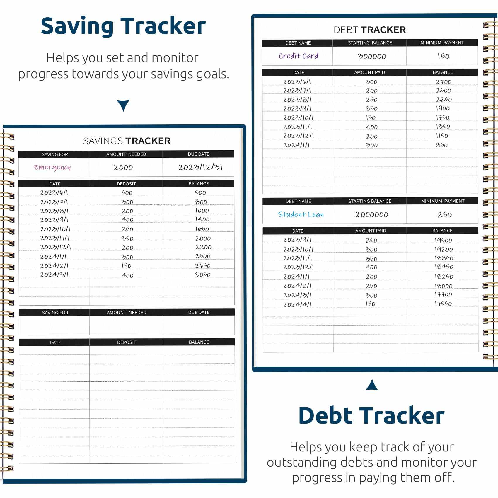 WELLTH HOUSE Budget Planner Expense Tracker Book - Wellth House