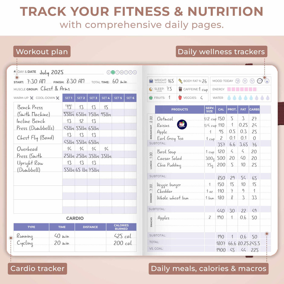 WELLTH HOUSE Fitness & Food Journal Planner - Wellth House
