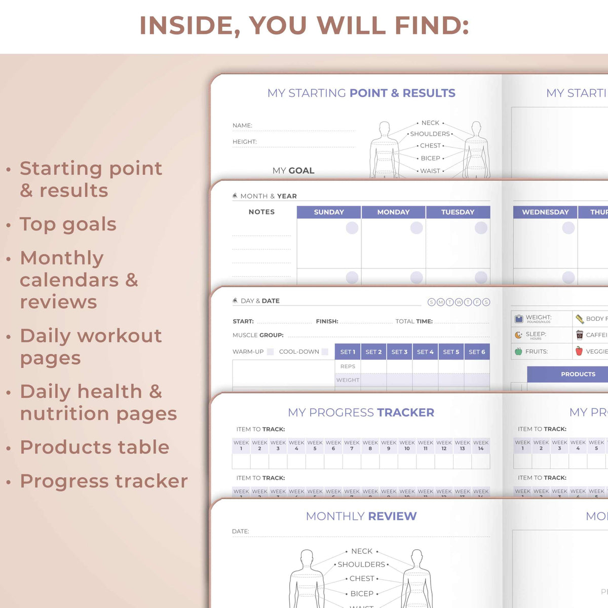 WELLTH HOUSE Fitness & Food Journal Planner - Wellth House