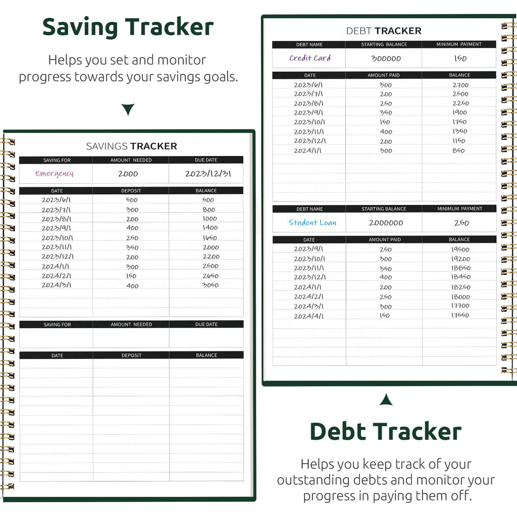 Budget Planner - Monthly Budget Book with Expense Tracker Notebook, Undated Bill Organizer & Finance Planner to Take Control of Your Money, Account Book to Manage Your Finances-Black