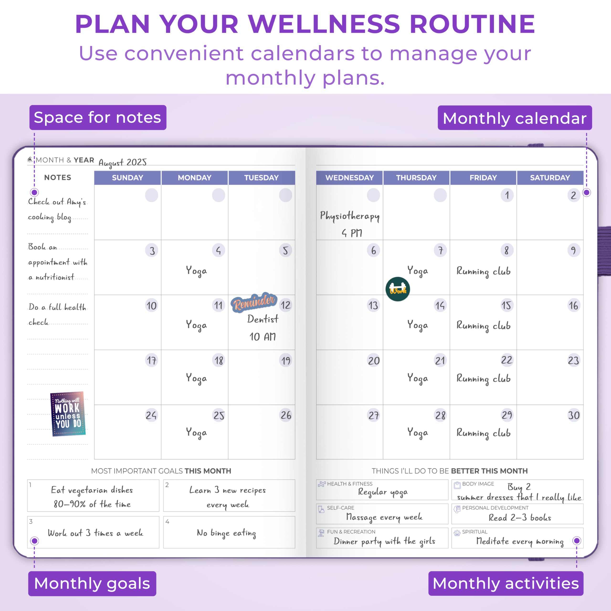 WELLTH HOUSE Fitness & Food Journal Planner - Wellth House