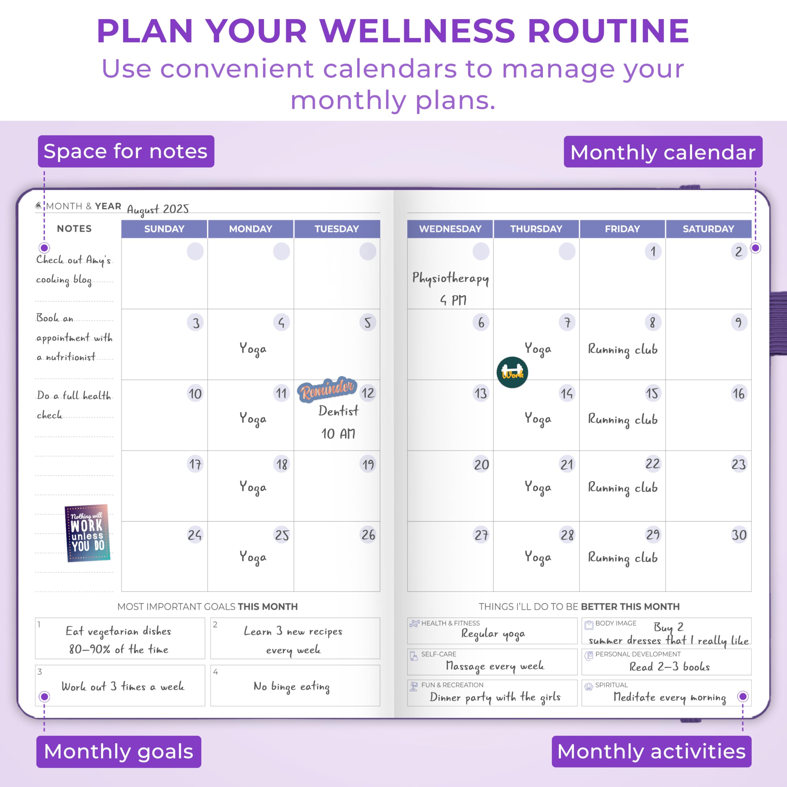 Clever Fox Fitness & Food Journal – Nutrition & Workout Planner for Women & Men – Diet & Gym Exercise Log Book with Calendars, Diet & Training Trackers - Undated, A5 Size, Hardcover (Grey)