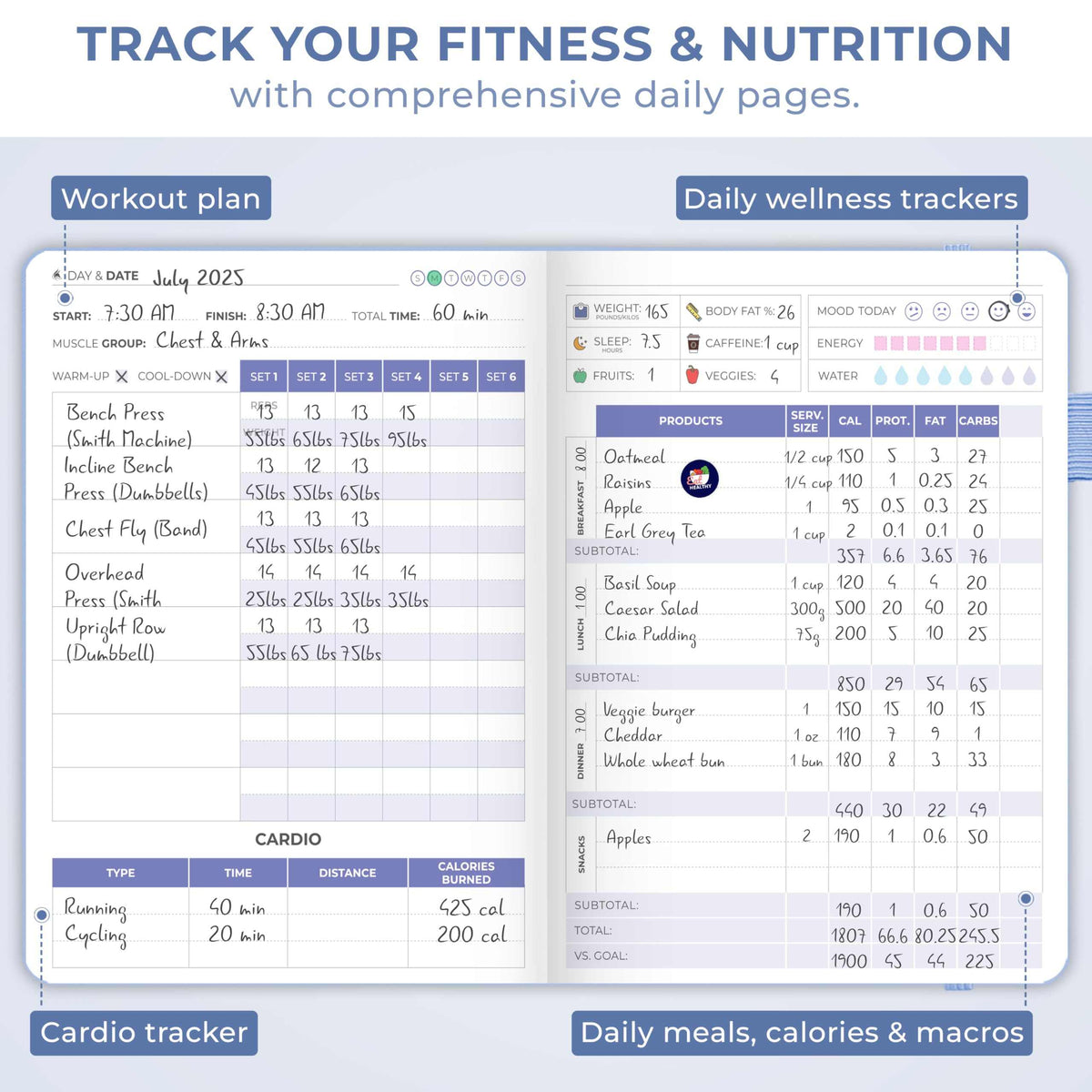 WELLTH HOUSE Fitness & Food Journal Planner - Wellth House
