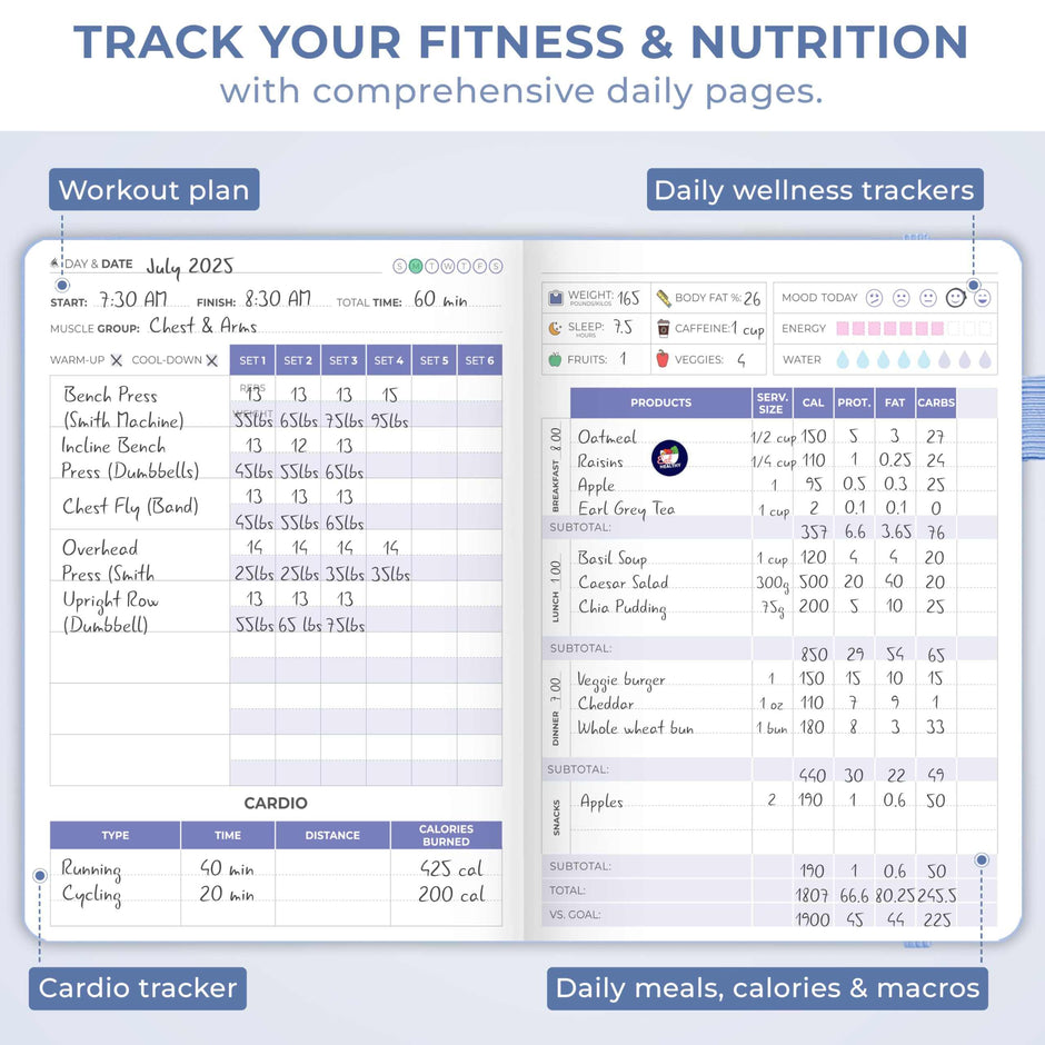 WELLTH HOUSE Fitness & Food Journal Planner - Wellth House