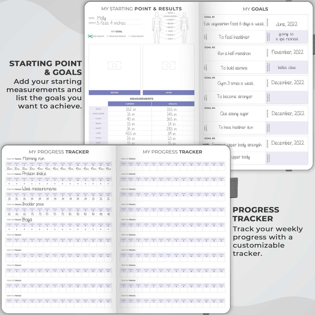 WELLTH HOUSE Fitness & Food Journal Planner - Wellth House