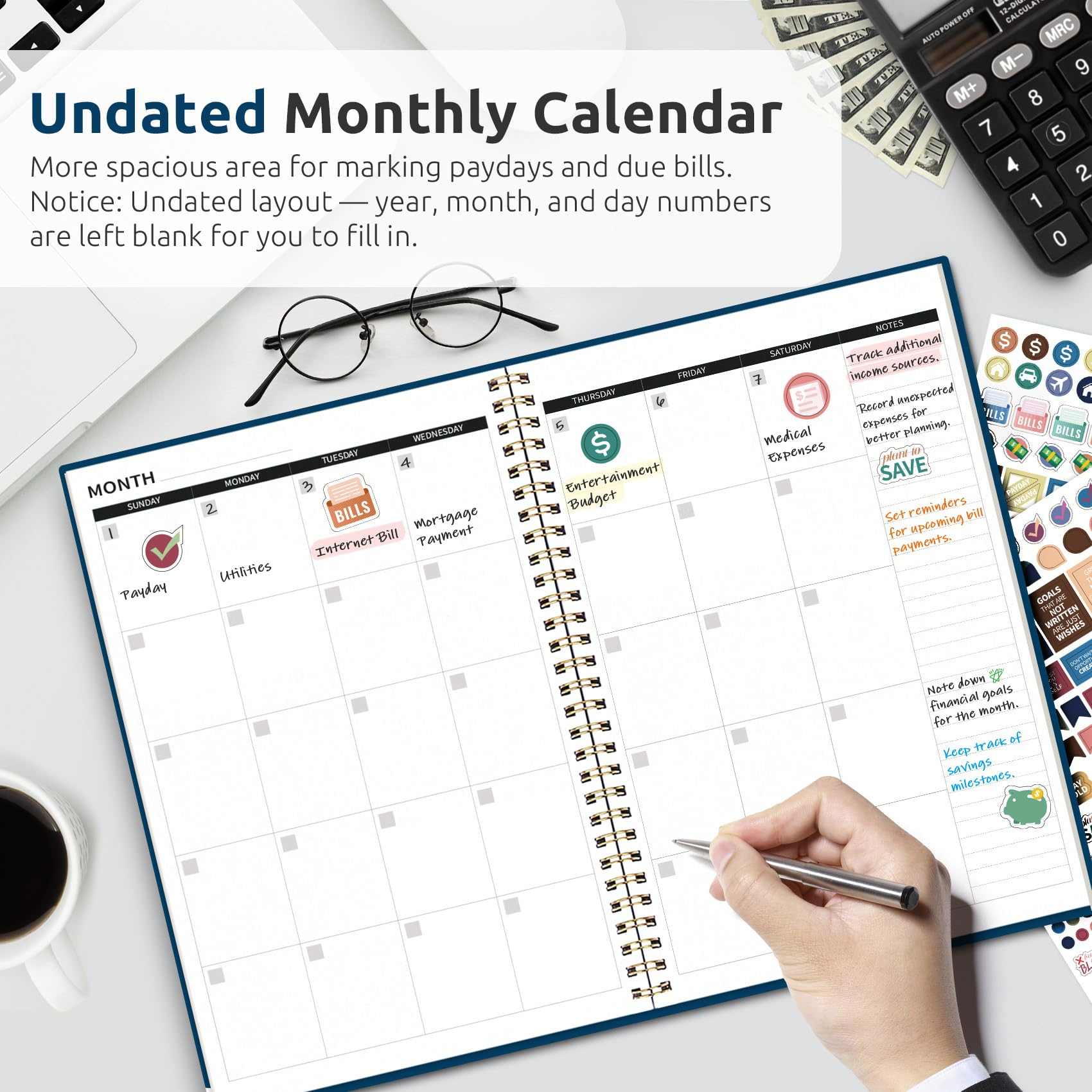 WELLTH HOUSE Budget Planner Expense Tracker Book - Wellth House