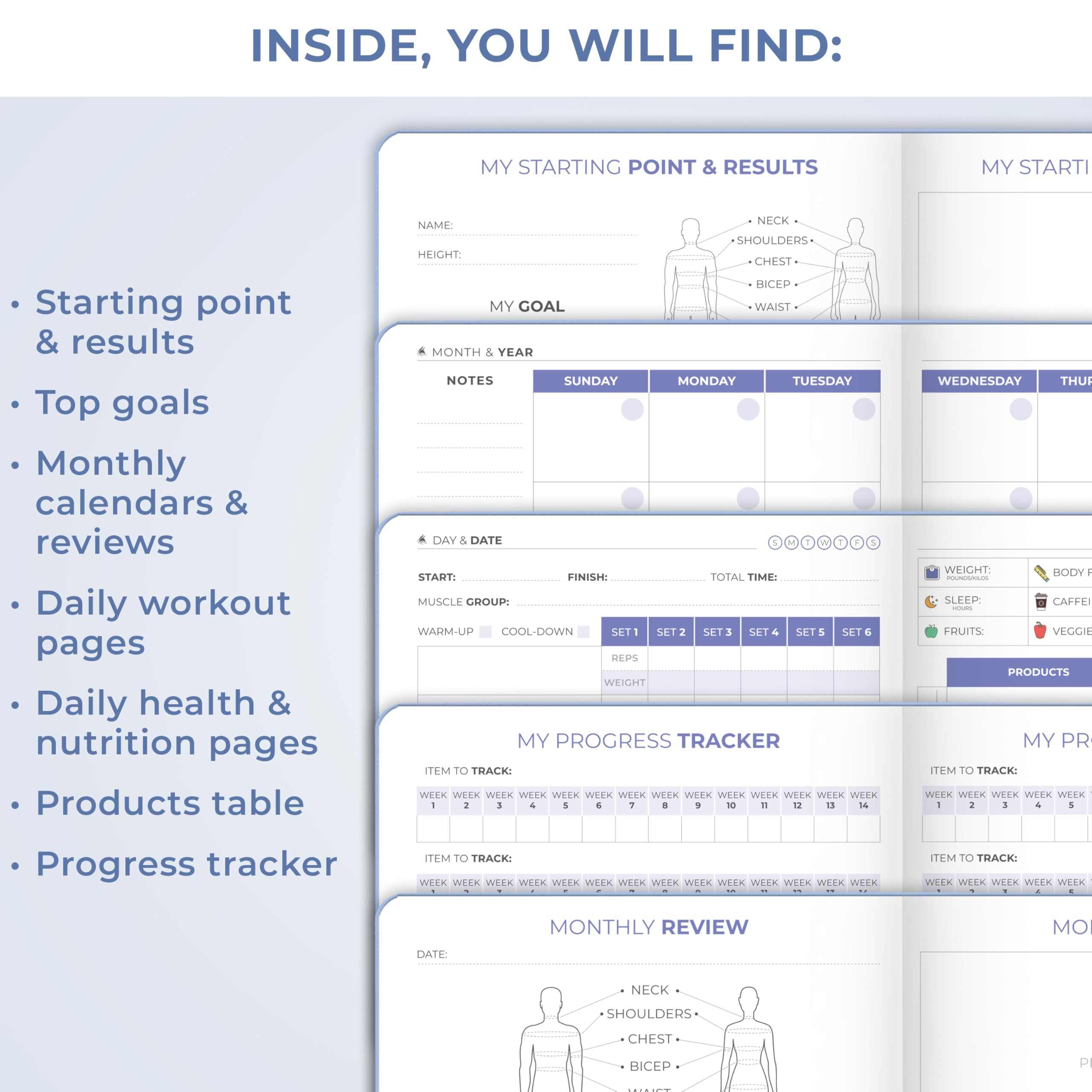 WELLTH HOUSE Fitness & Food Journal Planner - Wellth House