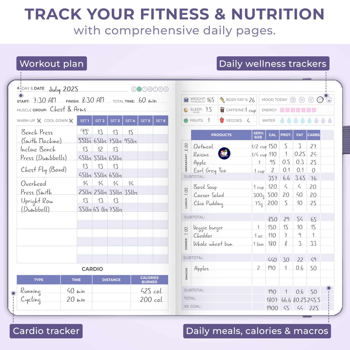 WELLTH HOUSE Fitness & Food Journal Planner - Wellth House