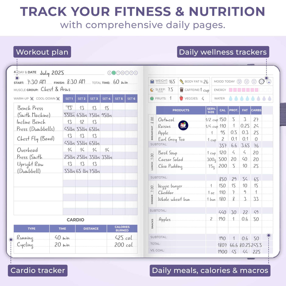 WELLTH HOUSE Fitness & Food Journal Planner - Wellth House