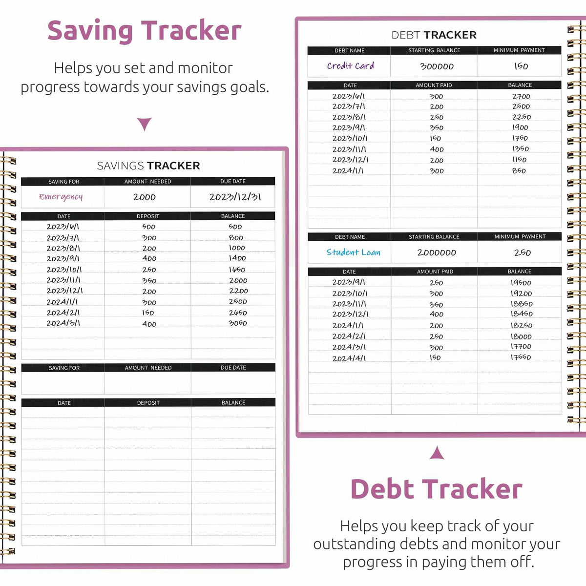 WELLTH HOUSE Budget Planner Expense Tracker Book - Wellth House