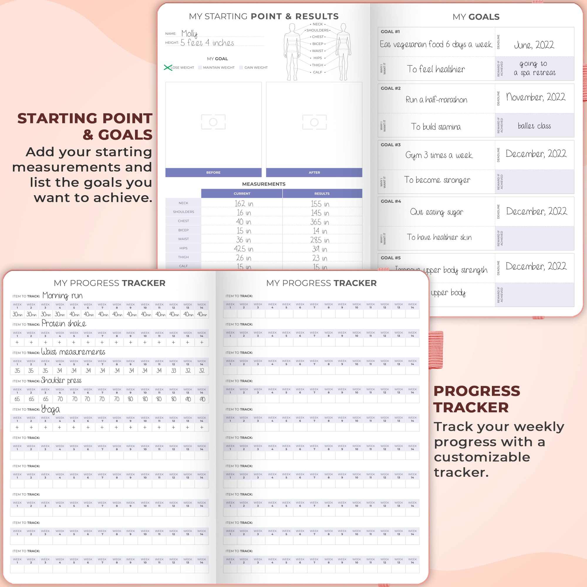 WELLTH HOUSE Fitness & Food Journal Planner - Wellth House