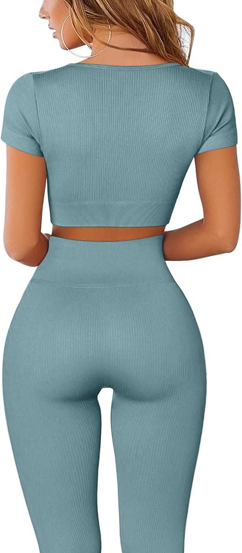 WELLTH HOUSE Women's Ribbed Yoga Outfit Set - Wellth House