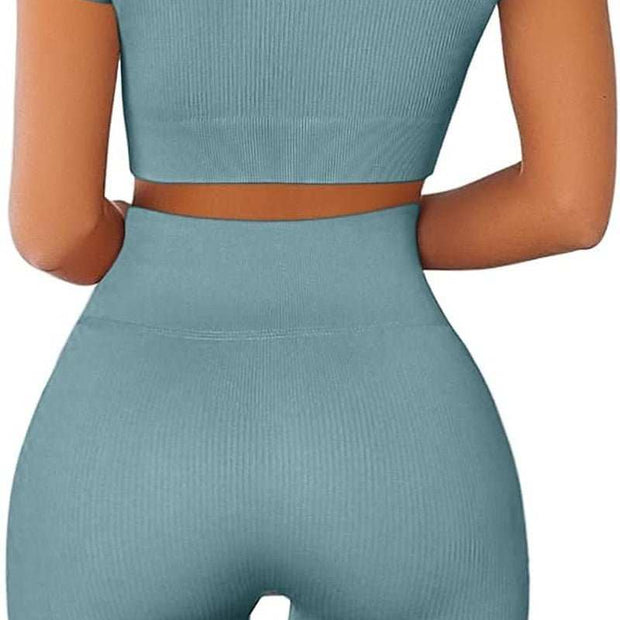 WELLTH HOUSE Women's Ribbed Yoga Outfit Set - Wellth House