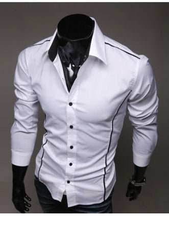 WELLTH HOUSE Printed Cotton Slim Shirt Men Long Sleeve - Wellth House