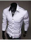 WELLTH HOUSE Printed Cotton Slim Shirt Men Long Sleeve - Wellth House