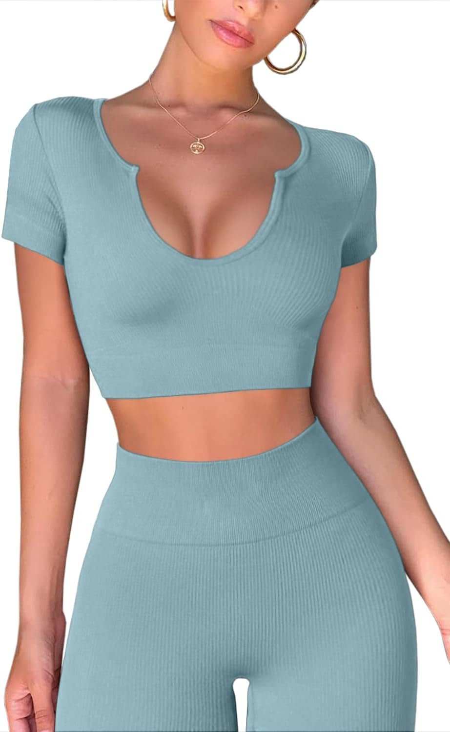 WELLTH HOUSE Women's Ribbed Yoga Outfit Set - Wellth House