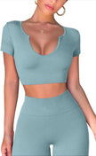 WELLTH HOUSE Women's Ribbed Yoga Outfit Set - Wellth House