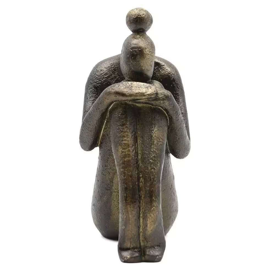 WELLTH HOUSE Girl Thinker Resin Bookends Bronze - Wellth House