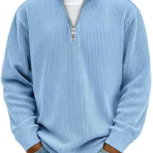 WELLTH HOUSE Men's Corduroy Zipper Collar Sweatshirt - Wellth House
