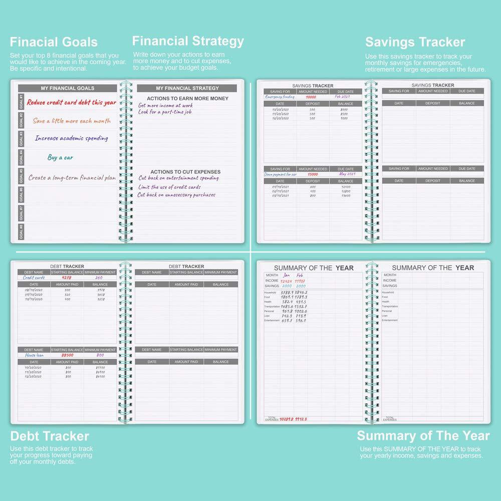 Undated Budget Planner Monthly Finance Organizer with Expense Tracker Notebook