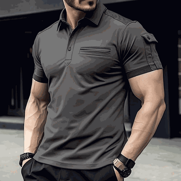 WELLTH HOUSE Men's Muscle Exercise Polo Shirt - Wellth House
