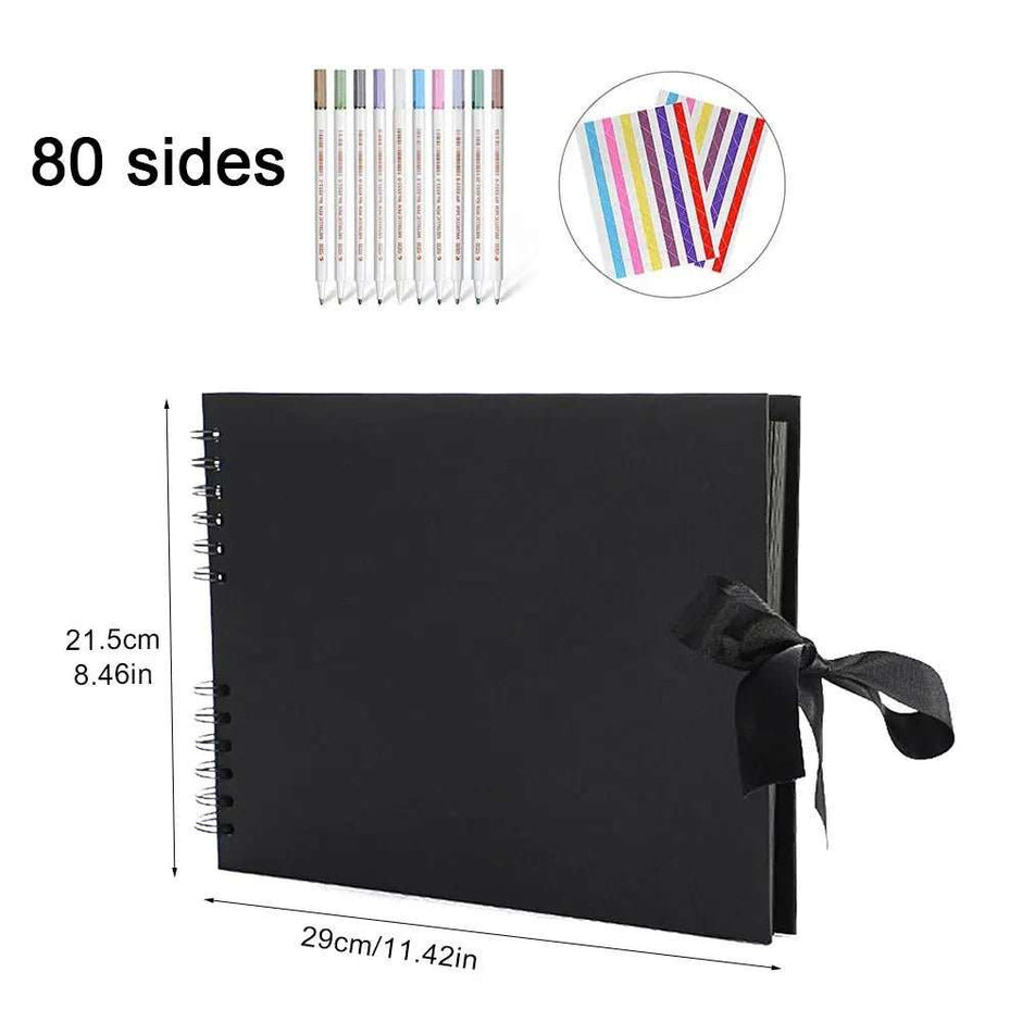 WELLTH HOUSE DIY Black Kraft Paper Scrapbook Album - Wellth House
