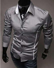 WELLTH HOUSE Printed Cotton Slim Shirt Men Long Sleeve - Wellth House