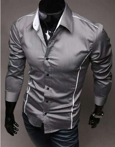 WELLTH HOUSE Printed Cotton Slim Shirt Men Long Sleeve - Wellth House