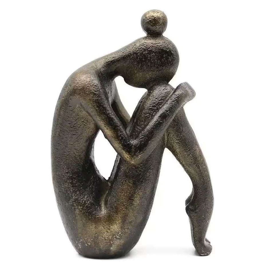 WELLTH HOUSE Girl Thinker Resin Bookends Bronze - Wellth House