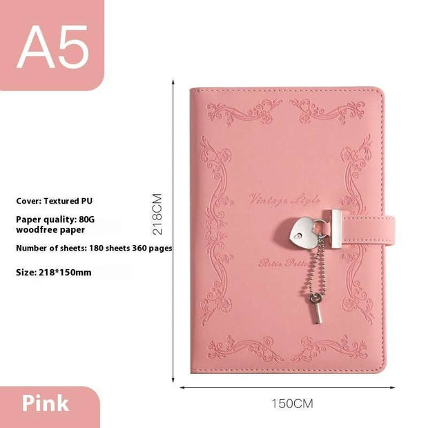 WELLTH HOUSE PU Creative Lock Diary Book - Wellth House