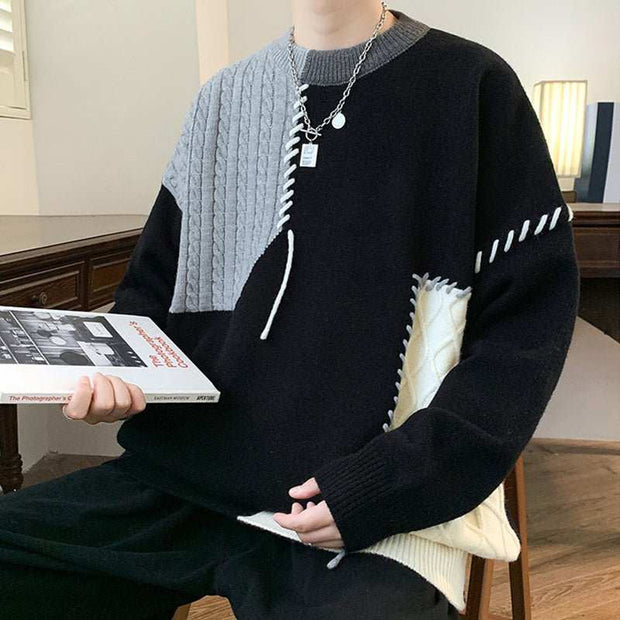 WELLTH HOUSE Men's Colorblock Pullover Knit Sweater - Wellth House