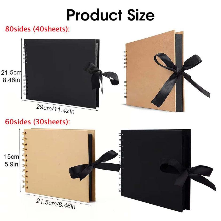 WELLTH HOUSE DIY Black Kraft Paper Scrapbook Album - Wellth House