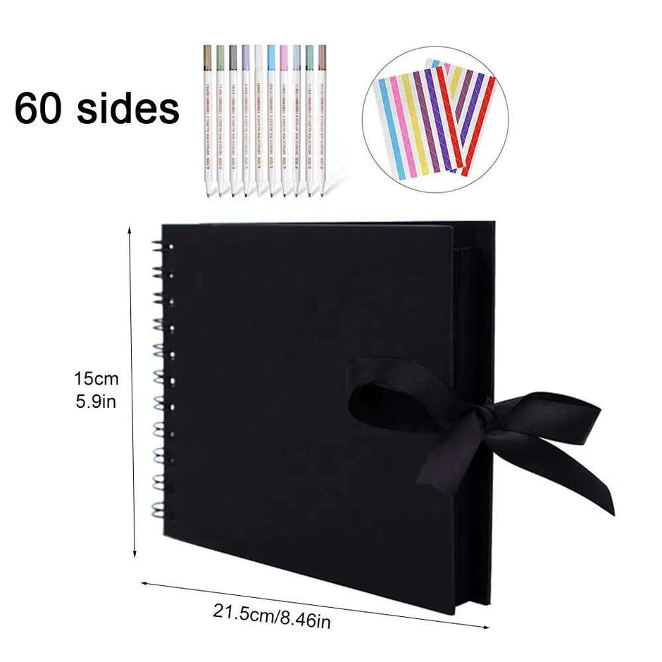 WELLTH HOUSE DIY Black Kraft Paper Scrapbook Album - Wellth House