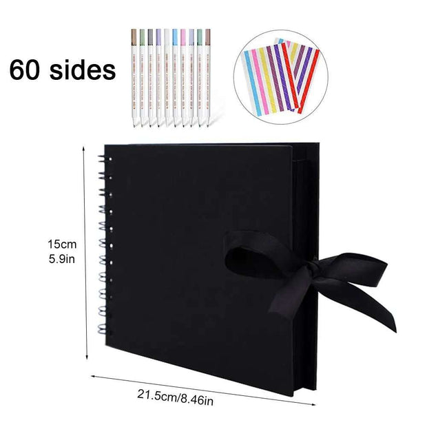 WELLTH HOUSE DIY Black Kraft Paper Scrapbook Album - Wellth House