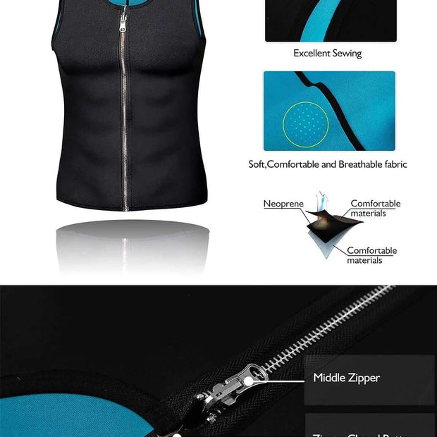 WELLTH HOUSE Men's Sauna Vest Waist Trainer Shirt - Wellth House