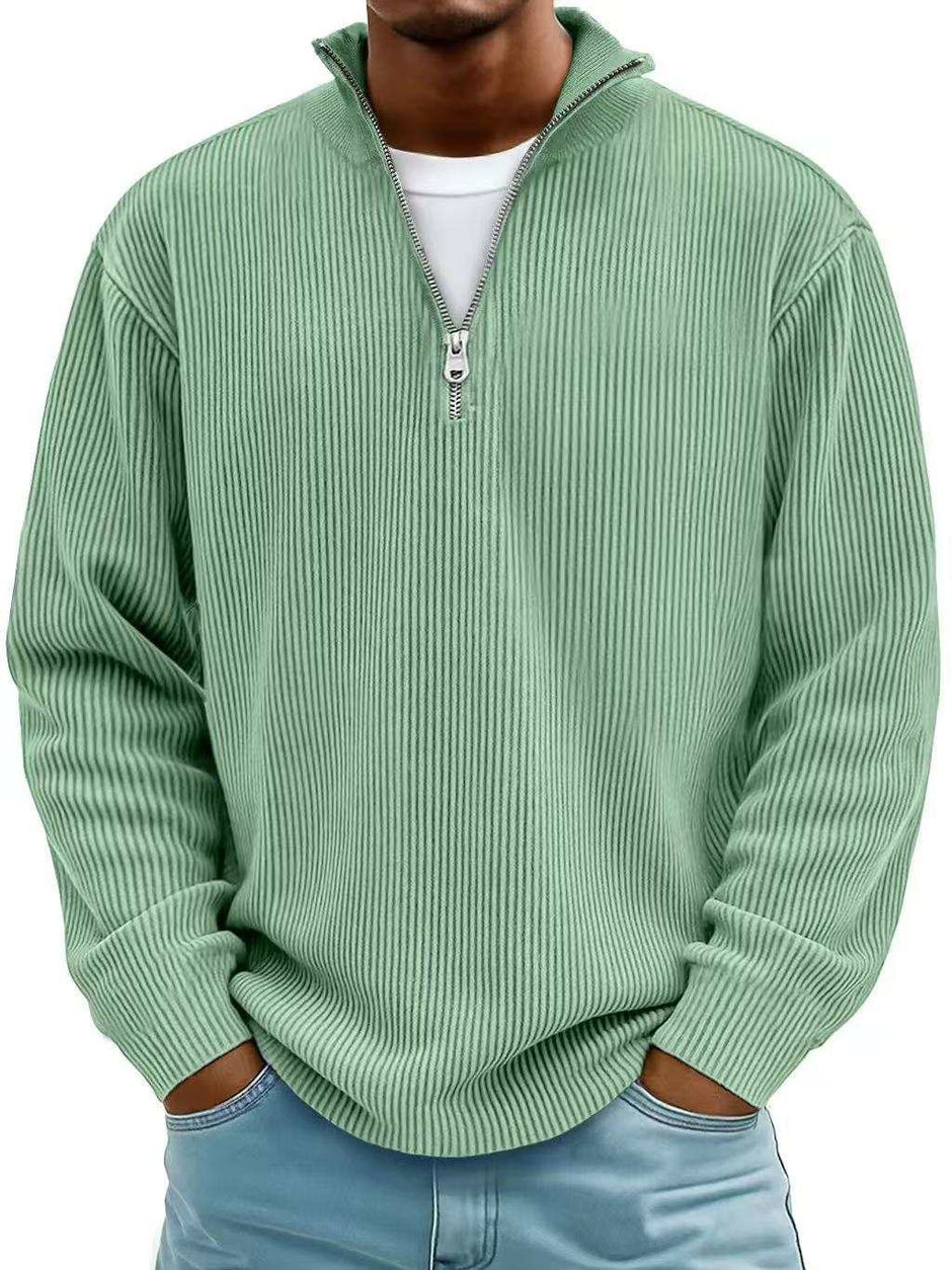 WELLTH HOUSE Men's Corduroy Zipper Collar Sweatshirt - Wellth House