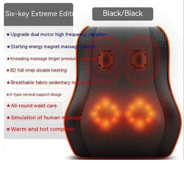 WELLTH HOUSE Electric Back & Neck Heat Massage Pillow - Wellth House