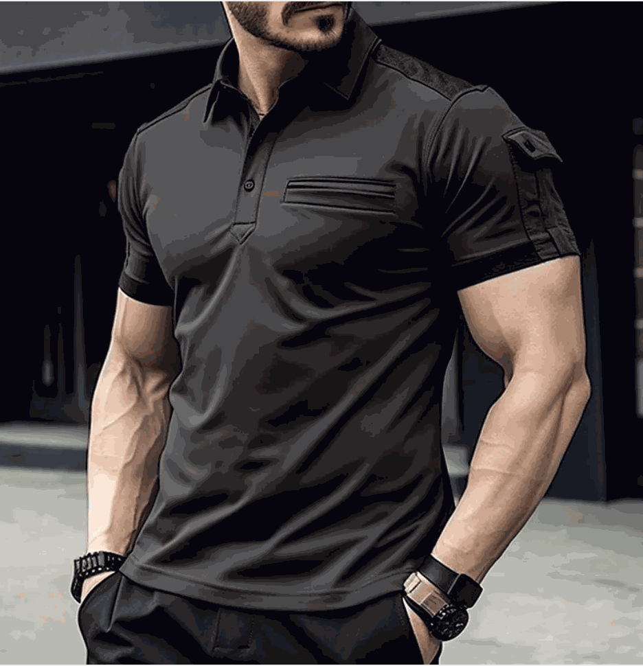 WELLTH HOUSE Men's Muscle Exercise Polo Shirt - Wellth House