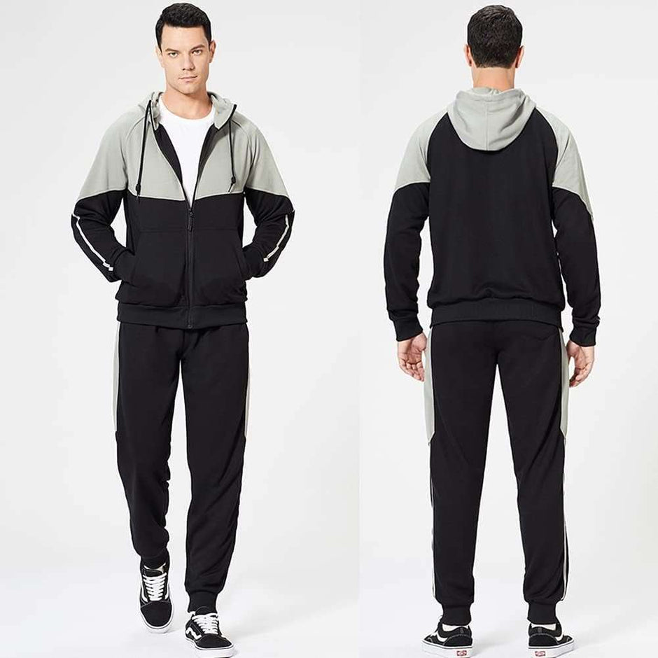 WELLTH HOUSE Men's Hooded Athletic Tracksuit Set - Wellth House