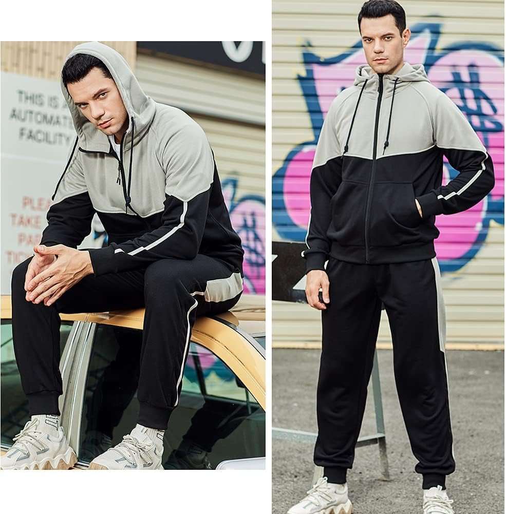WELLTH HOUSE Men's Hooded Athletic Tracksuit Set - Wellth House