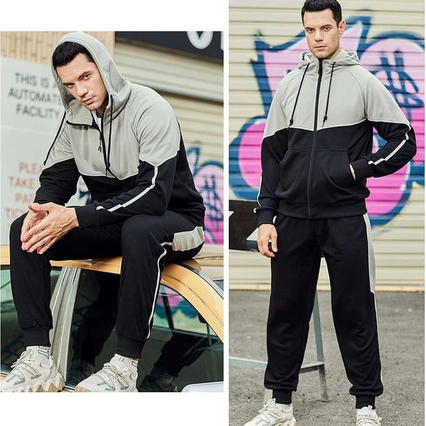 WELLTH HOUSE Men's Hooded Athletic Tracksuit Set - Wellth House