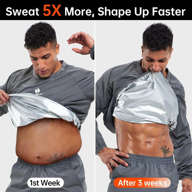 WELLTH HOUSE Men's Sauna Suit Gym Workout Jacket - Wellth House