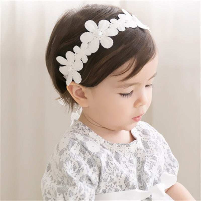 WELLTH HOUSE Baby Girls Bow Knot Lace Headband - Wellth House