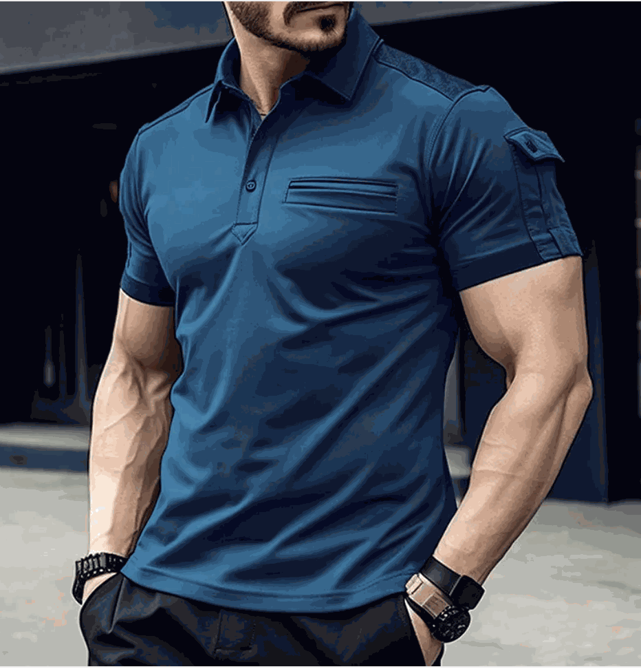 WELLTH HOUSE Men's Muscle Exercise Polo Shirt - Wellth House