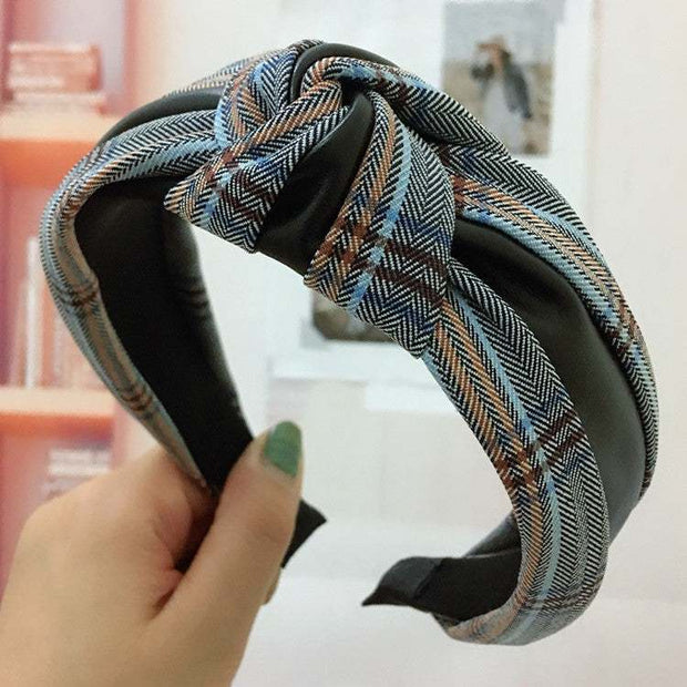 WELLTH HOUSE Houndstooth Wide-Brim Retro Headband - Wellth House