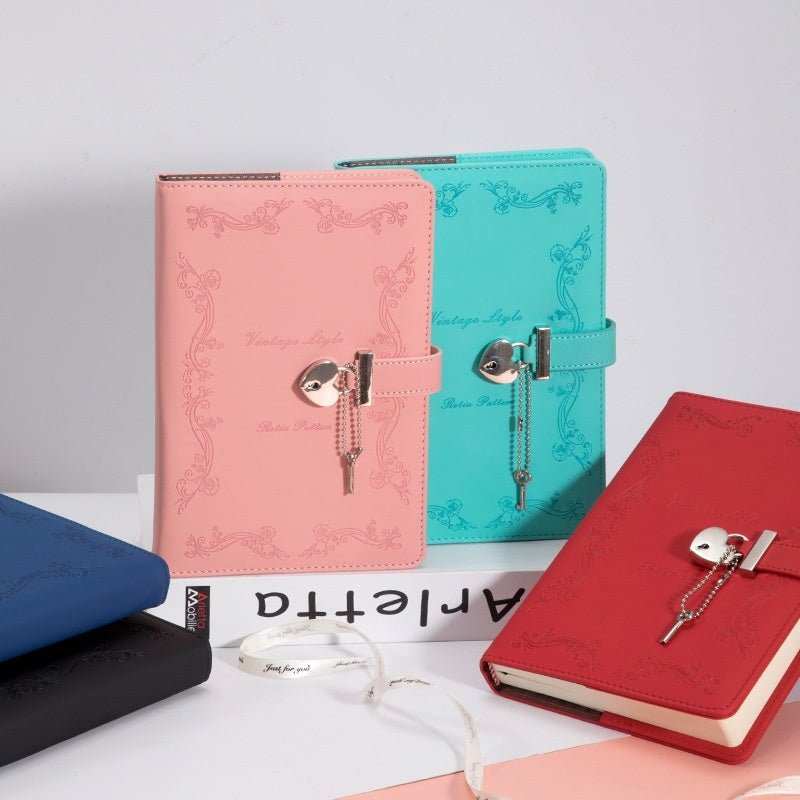 WELLTH HOUSE PU Creative Lock Diary Book - Wellth House