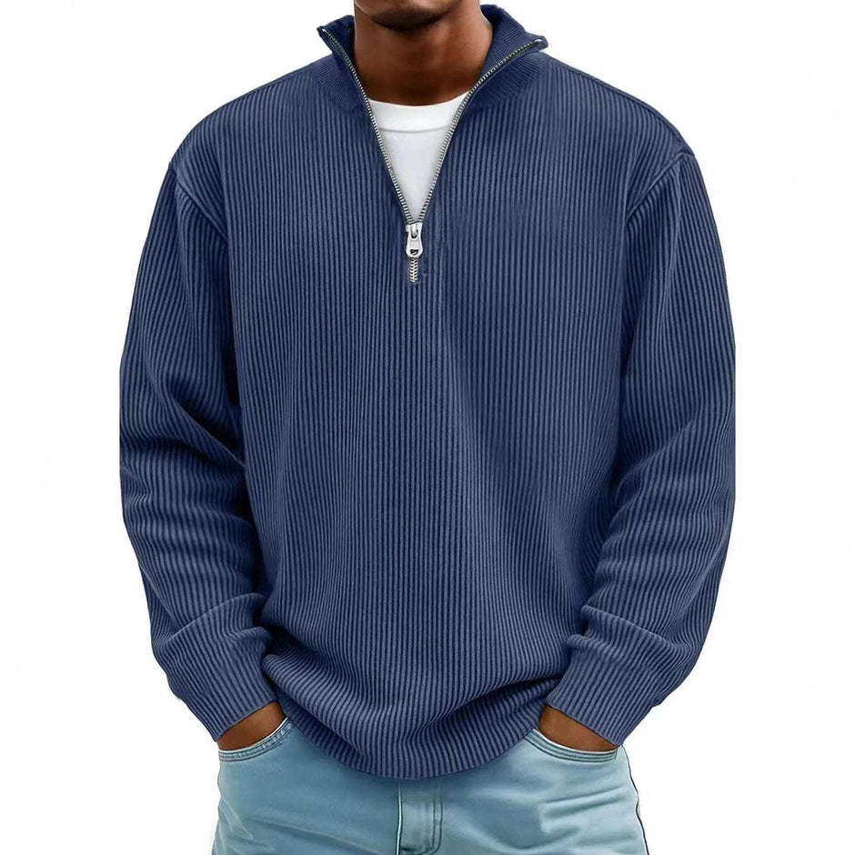 WELLTH HOUSE Men's Corduroy Zipper Collar Sweatshirt - Wellth House