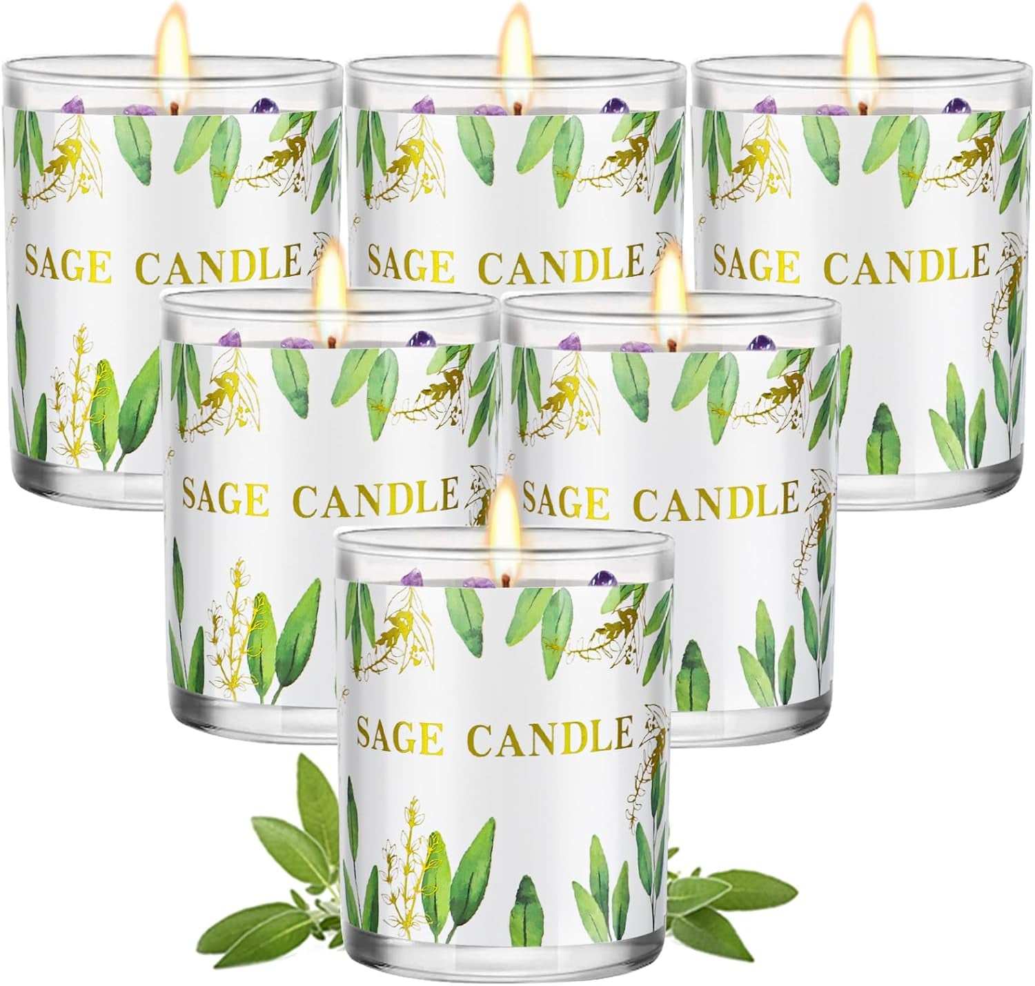WELLTH HOUSE Sage Crystal Scented Candle Gift Set - Wellth House